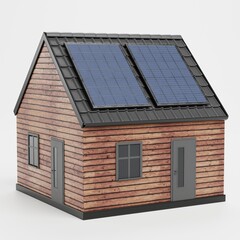 Realistic 3D Render of Solar House