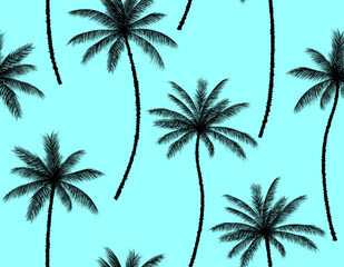Fototapeta na wymiar seamless pattern background with coconut palm trees.