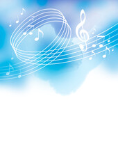 Music watercolor background for use as a template for flyer or for use in web design. 