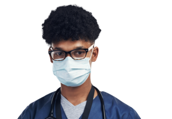PNG of a male nurse wearing a surgical mask.