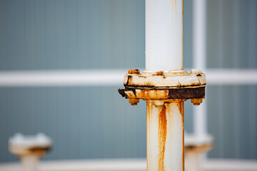 Rust damage paint and corrosion flange and bolt nut