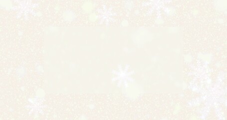 confetti snowflakes. Red Christmas card