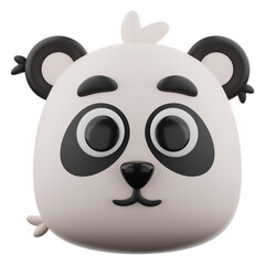 Animal panda icon 3d rendering on isolated background PNG © Alper