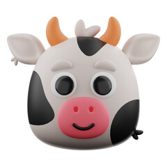 Animal cow icon 3d rendering on isolated background PNG © Alper