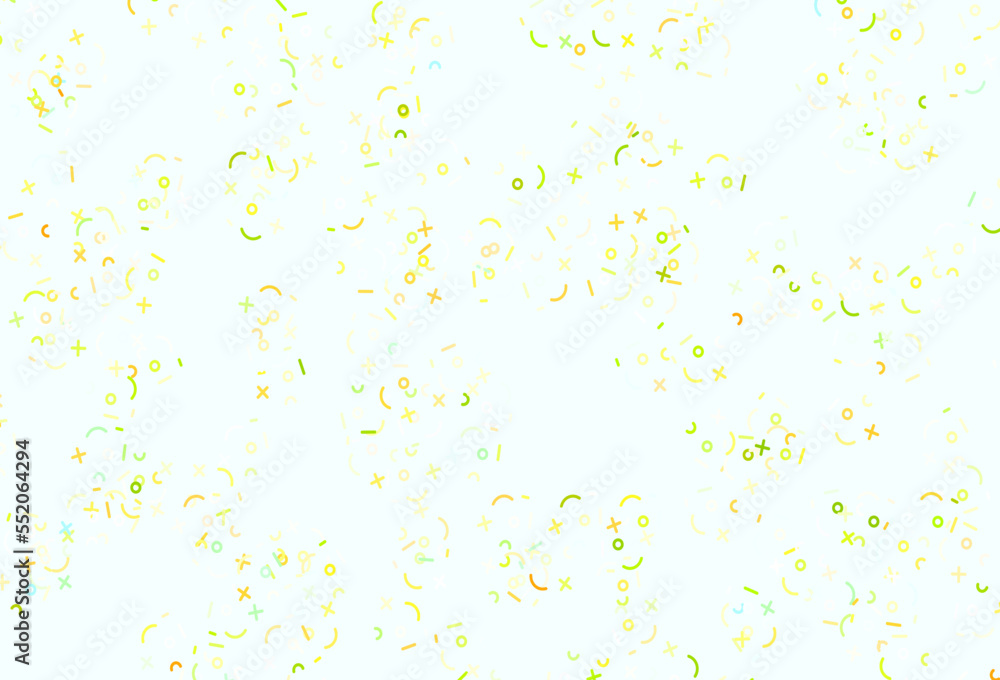Poster light blue, yellow vector background with arithmetic signs.