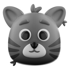 Animal cat icon 3d rendering on isolated background PNG © Alper