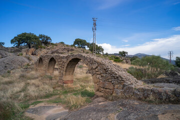 Fototapeta na wymiar An ancient Roman aqueduct that supplied the city with water.