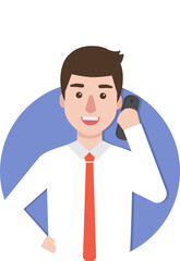 Businessman on duty, male employee at work.	