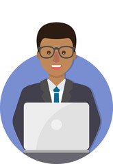 Businessman on duty, male employee at work.	