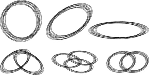 Illustration with circles. Black and white vector. Circle pattern. Abstraction ring.