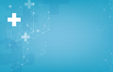 Modern blue medical technology background.vector polygon pattern