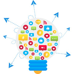 Social media illustration, online marketing