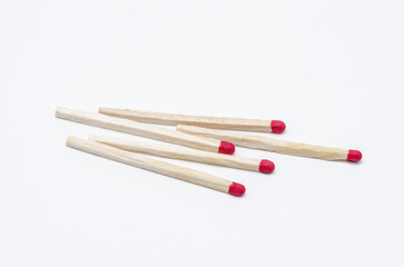 Matchsticks on white background