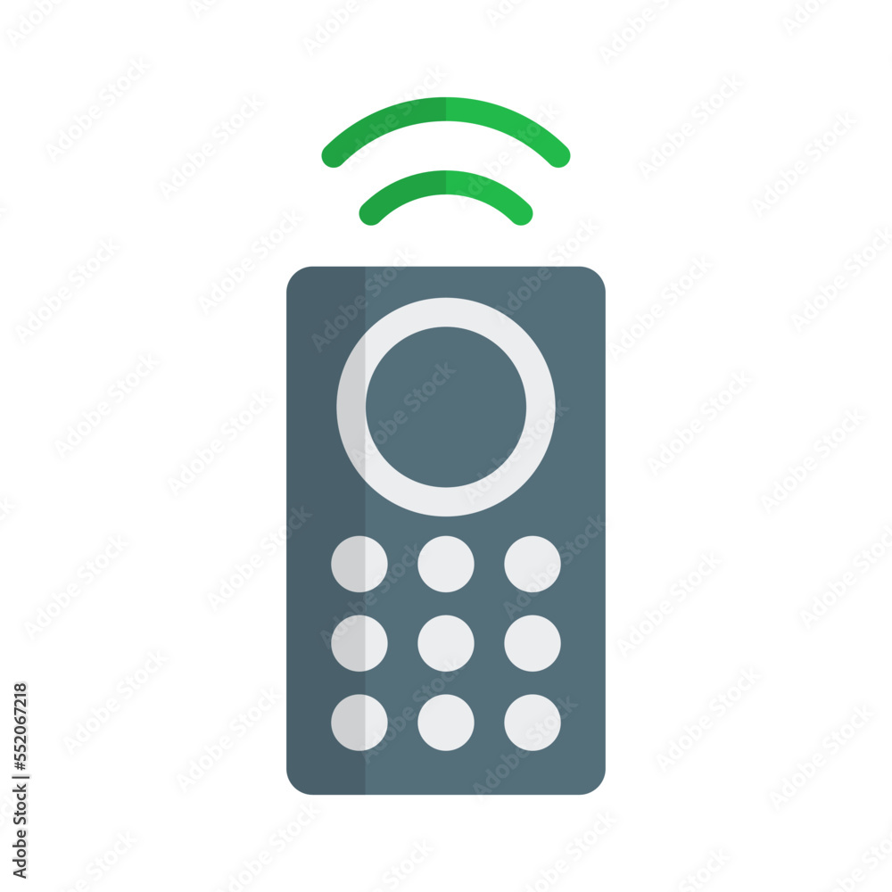 Poster modern remote control icon. remote control device and radio waves. vector.
