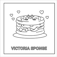 kawaii hand drawn illustration colouring page of food and drink