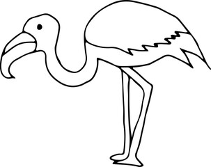 Bird icon, thin line style, flat design, hand drawn, hand drawn illustration