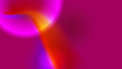 Abstract magenta blue and orange gradient background with technology and speed motion concept
