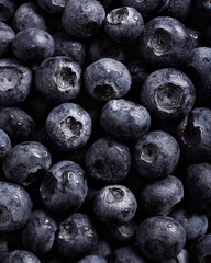 Texture of fresh farm blueberries