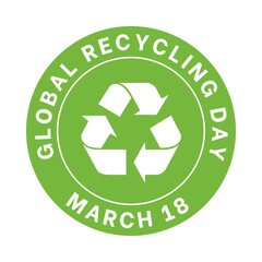 Global recycling day march 18 symbol icon