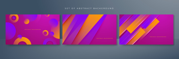 Modern abstract purple and orange gradient background with geometric dynamic shapes. Vector illustration abstract graphic design banner pattern presentation background web template.