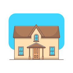 House vector icon illustration. Building icon concept isolated vector. Flat cartoon style illustration