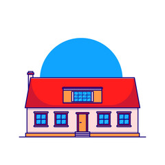 House vector icon illustration. Building icon concept isolated vector. Flat cartoon style illustration