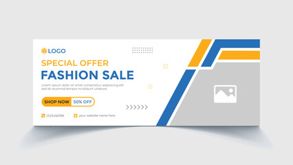 Fashion big sale social media cover design template