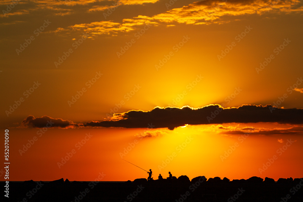 Wall mural sunset over the city