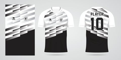 black white sports shirt jersey design template	