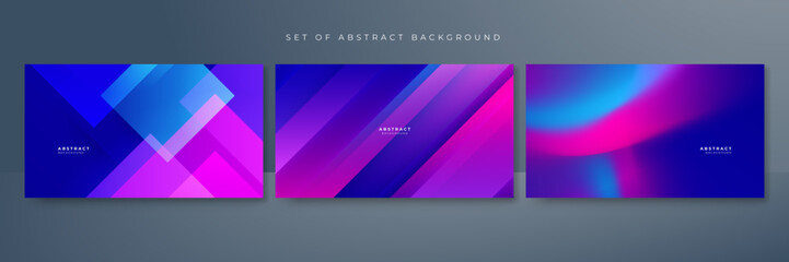 Abstract blue and pink gradient background with geometric dynamic shapes and sport speed motion element. Design for technology background, hi-tech, sport