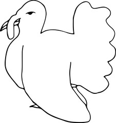 Bird icon, thin line style, flat design, hand drawn, hand drawn illustration