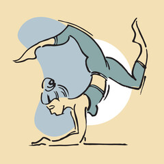 yoga, girl, pose, meditation, concept, young, womYoga. Beautiful woman goes in for sports. Meditation concept. Young woman vector. Meditating girl illustration. Line drawing yoga. Sport woman relaxing