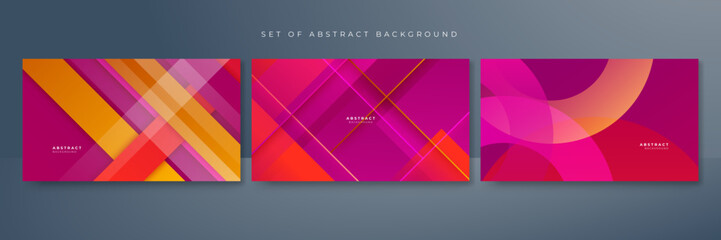 Modern trendy viva magenta 2023 background with pink magenta and orange gradient color. Vector illustration abstract graphic design banner pattern presentation background web template.