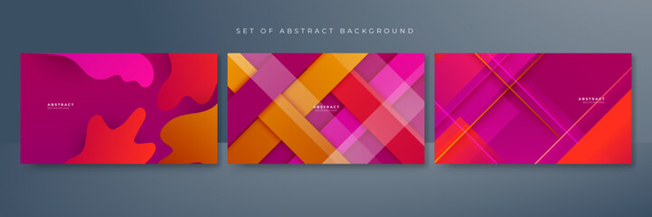 Obraz premium Modern trendy viva magenta 2023 background with pink magenta and orange gradient color. Vector illustration abstract graphic design banner pattern presentation background web template.