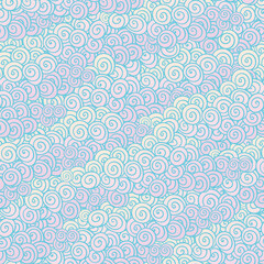Swirling vector pattern. Seamless pattern of decorative clouds. Pattern of spirals.