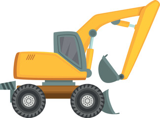 Backhoe grader. Construction loader machine. Cartoon vehicle