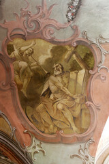 Saint Jerome, fresco in the parish church of Saint Nicholas in Hrascina, Croatia