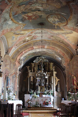 The main altar in the parish church of St. Nicholas in Hrascina, Croatia