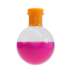 Chemistry flask with liquid isolated on background