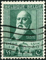 BELGIUM - 1930: shows Zenobe Theophile Gramme (1826-1901), issued for the Liege Exhibitionn, 1930