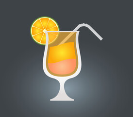 glass of orange juice with lemon