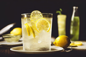 lemon and lemonade - obrazy, fototapety, plakaty