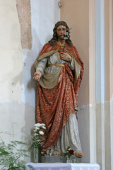 Fototapeta na wymiar Sacred Heart of Jesus, statue in the Church of St. Mary Magdalene in Cazma, Croatia