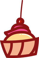 hand drawn cupcake doodle illustration