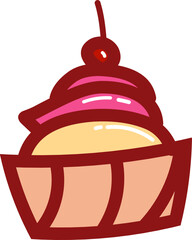 hand drawn cupcake doodle illustration
