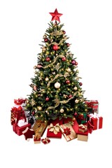 christmas tree with gifts happy new year