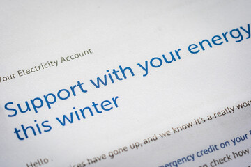 Electricity energy support scheme voucher letter notice in England UK