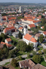 Fototapeta na wymiar Church of the Holy Cross in Krizevci, Croatia