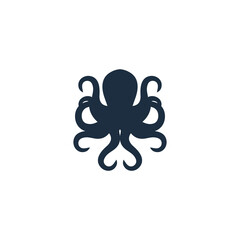 Silhouette Octopus vector template. Octopus vector illustration