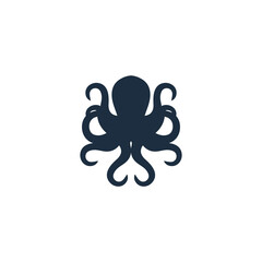 Silhouette Octopus vector template. Octopus vector illustration